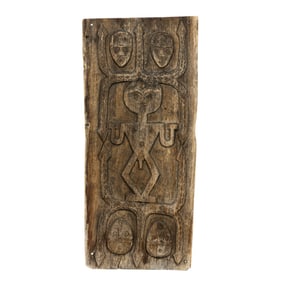 A Paiwan carved wood panel