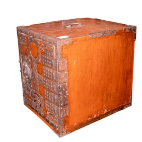A Japanese hardwood funa tansu
