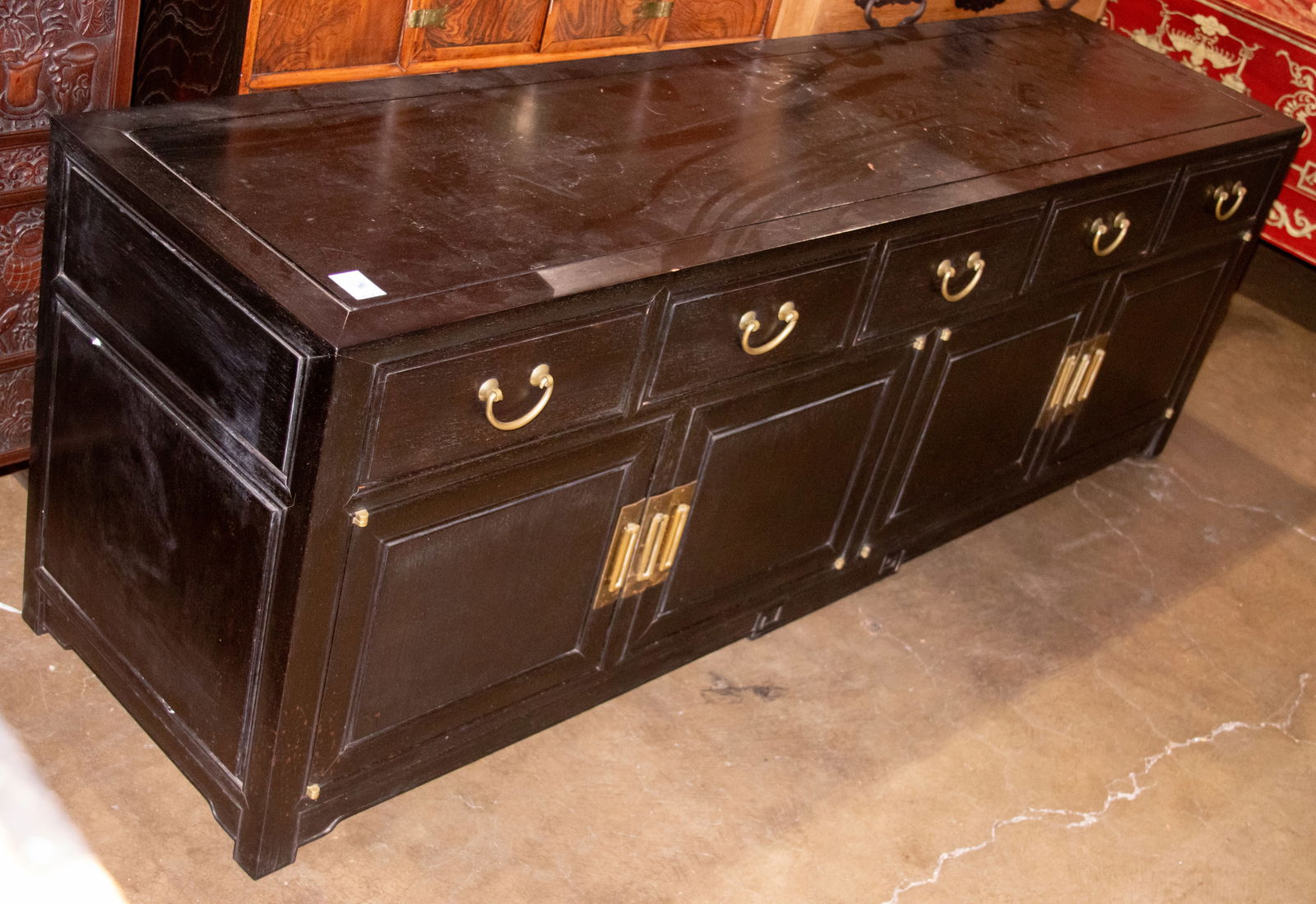 A Chinese rosewood low cabinet (1 of 1)