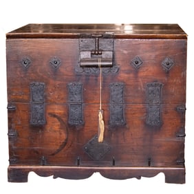 A Korean hardwood chest