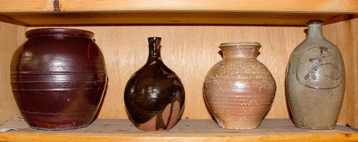 (lot of 4) Japanese glazed ceramic vases
