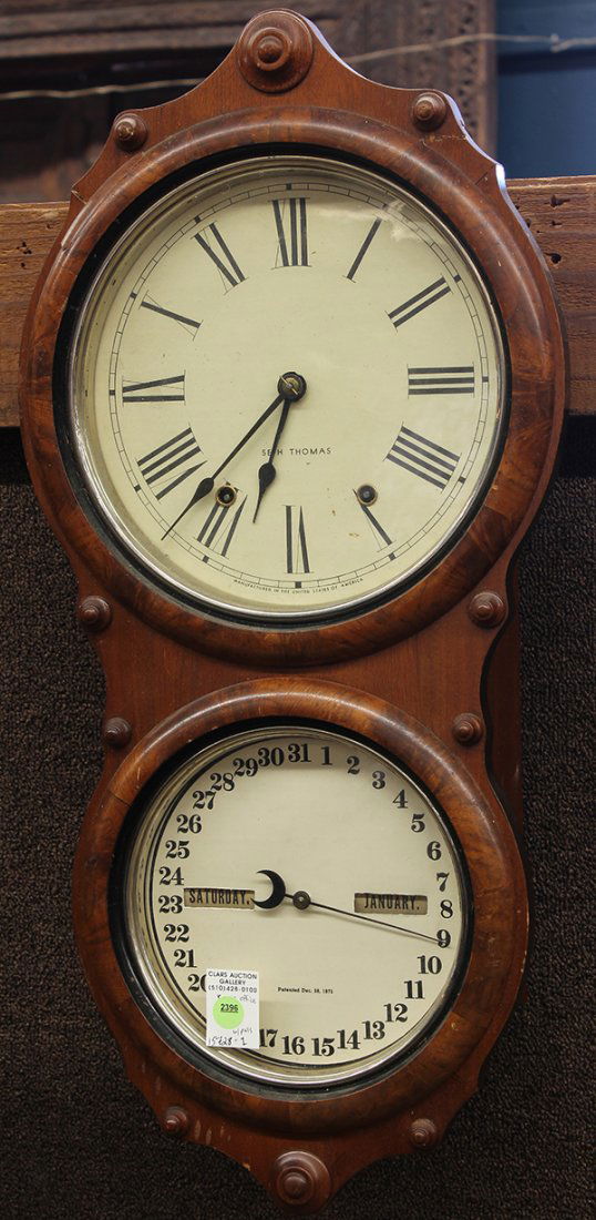 Seth Thomas Calendar 7 Double Dial clock, circa 1880.