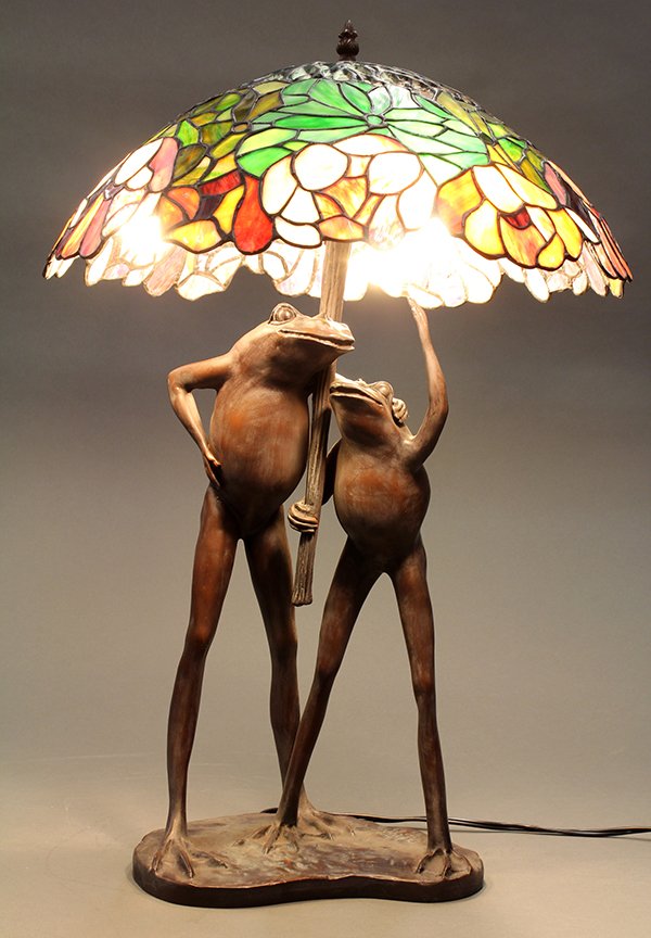 Leaded Glass Lamp With Bronze Frog Base Apr 14 2018 Clars Leaded Glass Lamp With Bronze Frog Base Apr 14 2018 Clars Auction Gallery In Ca