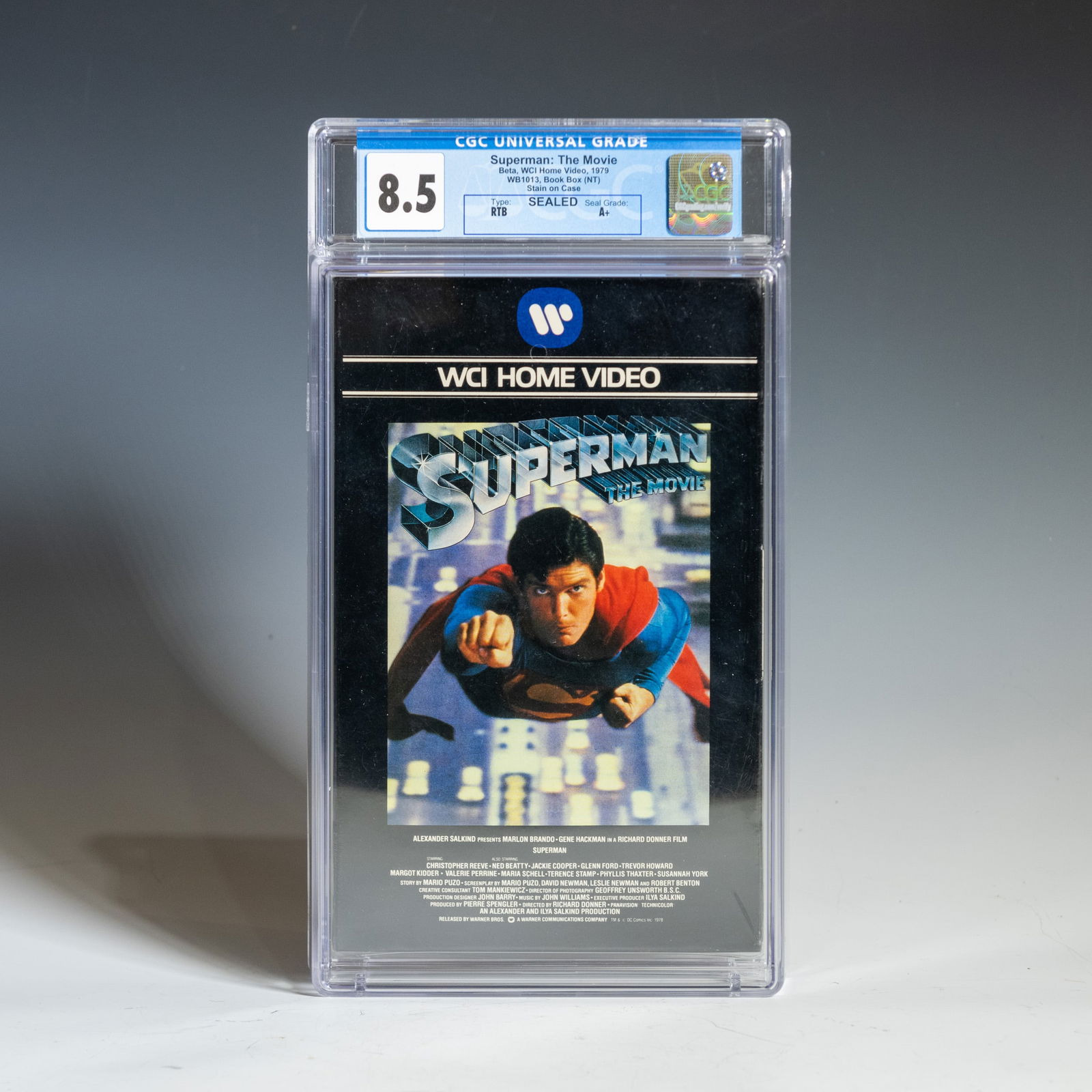 Superman: The Movie (WCI Home Video, 1979). Factory Sealed Beta. CGC Universal Grade 8.5 (1 of 5)