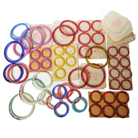 Group of 50 Peking Glass Bangles, Late Qing or Republic Period