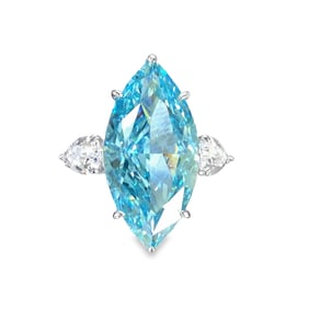 Lab Topaz and Diamond Ring