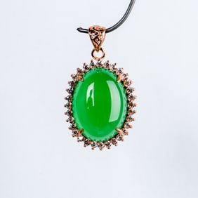 A Jadeite and Diamond Pendant