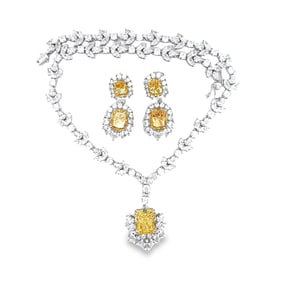 Set of Gemstone Fashion Jewelry Earrings and Necklace