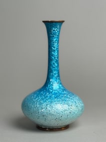 Japanese Ginbari Cloisonne Vase with Chrysanthemum, Meiji Period