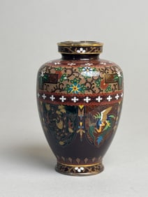 Japanese Cloisonne Vase by Ando Jubei, Meiji Period