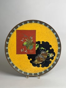 Japanese cloisonne Charger with Rat, Meiji Period