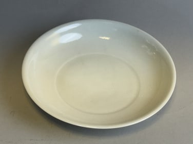 Chinese White Glazed Dish with Incised Pheonix Cloud Motif