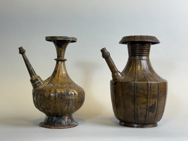 Two Tibetan Nepalese Bronze Water Ewer, 18th/19th Century