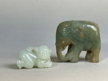 Two Chinese Miniature Jade Carving