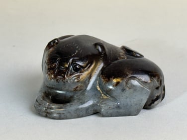 Chinese Black Jade Foolion