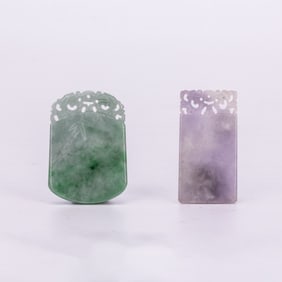 Two Jadeite Plaque Pendants
