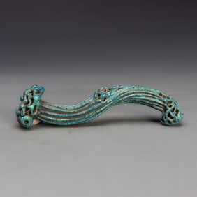 Turquoise Blue Glazed Porcelain Lingzhi