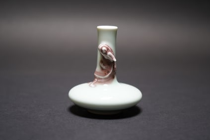 A Copper Red and Celadon Vase, Qianlong Mark