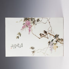 A Famille Rose Porcelain Plaque