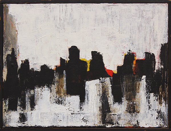 Painting, Abstract, 1971, signed Chris Beritzhoff: American School (20th century), Abstract, 1971, oil on canvas, signed and dated "Chris Beritzhoff 1971" verso, overall (with frame): 12.75"h x 16.75"w