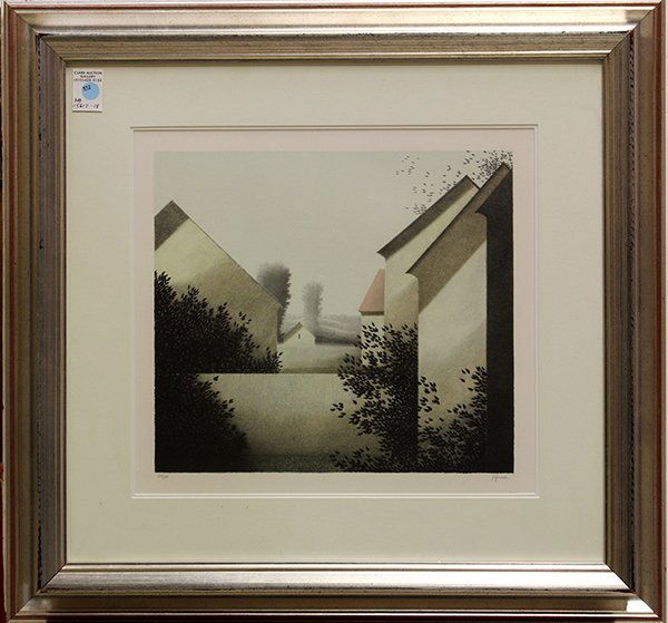 Print, Robert Kipniss, Rooftop Fragments: Robert Kipniss (American, b. 1931), "Rooftop Fragments," color lithograph, pencil signed "Kipness" lower right, from an edition of 175, overall: 26.5"h x 27.75"w