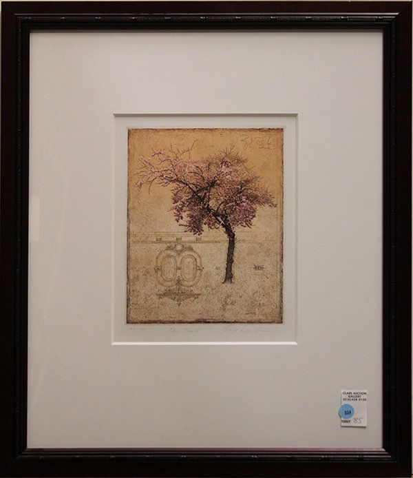 Print, David Smith Harrison, Plum Tree II: David Smith Harrison (b. 1959), "Plum Tree II," color etching, pencil signed lower right, titled lower left, overall (framed): 23.5"h x 20.5"w