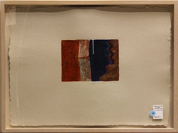 Print, Suzanne Hanson, Stairway Series #3: Suzanne Hanson (American, 20th century), "Stairway Series #3," 1990, color etching, signed lower right in pencil and dated, overall (framed): 17"h x 22.75"w