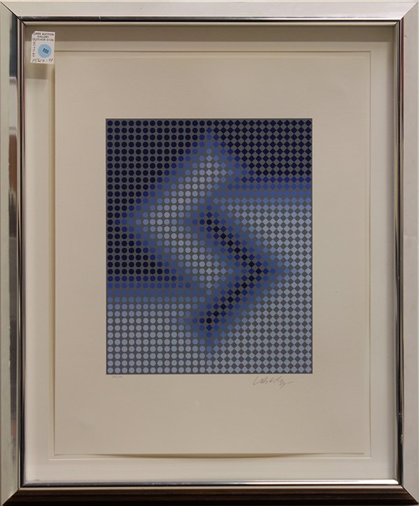 Print, Victor Vasarely, Untitled Abstraction: Victor Vasarely (French/Hungarian, 1906-1997), Untitled Abstraction, serigraph, signed in pencil "Vasarely" lower right, from an edition of 300, Park West Galleries label verso, overall (framed): 28"h