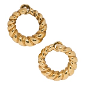 A pair of 14k gold hoop earrings