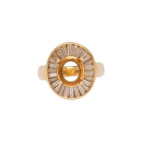 A diamond and 18k gold semi-mount ring