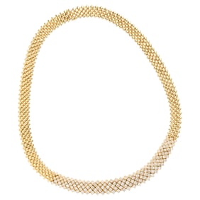 A diamond and 18k gold necklace