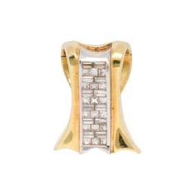 A diamond and 18k gold slide pendant