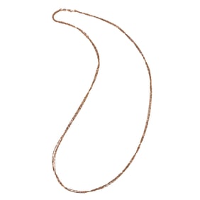 An 18k rose gold three strand necklace