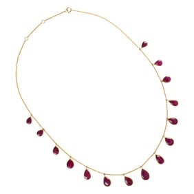 A ruby and 18k gold necklace
