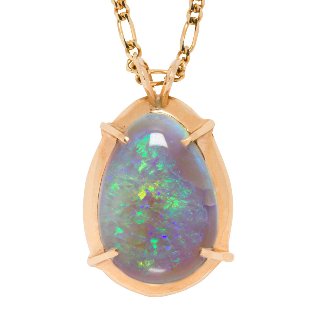 An opal and 14k gold pendant necklace (1 of 2)