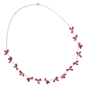 A ruby and 18k gold necklace