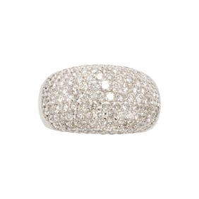 A diamond and 18k white gold ring