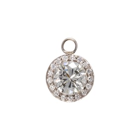 A diamond and 18k white gold pendant