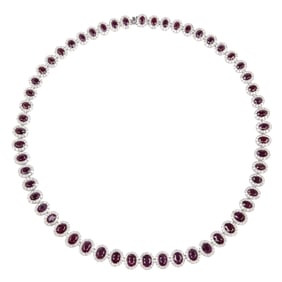 A Burmese ruby, diamond, and platinum necklace