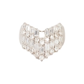 A diamond and platinum ring