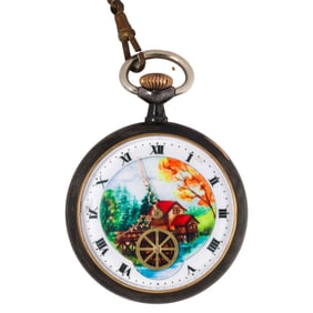 An Early 20th C. Omega silver animated movement pocket watch