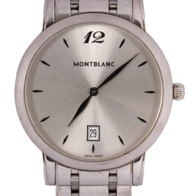 A Montblanc stainless steel wristwatch