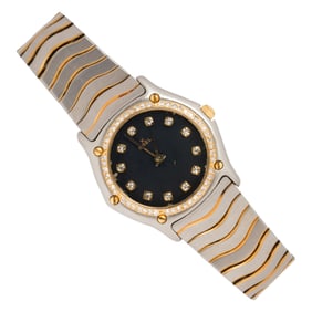 An Ebel diamond, 18k gold and stainless steel ladies wrist watch