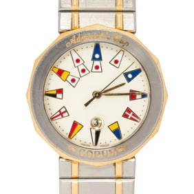 A Corum 18k gold and stainless steel Admirals Cup wrist watch
