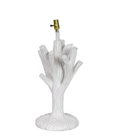 A faux bois tree form table lamp in the manner of John Dickinson