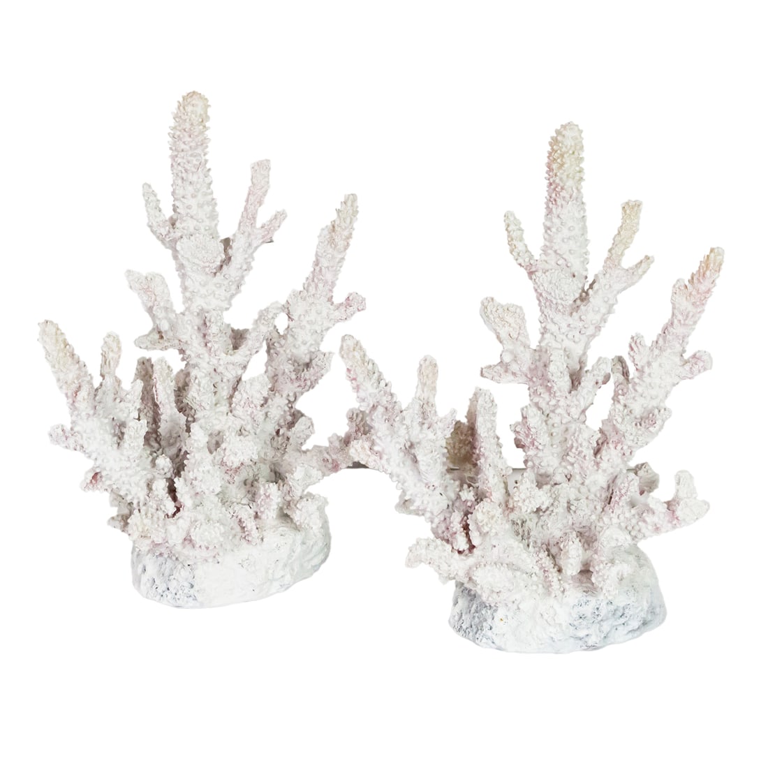 Two white painted composite coral groups (1 of 3)