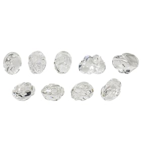 Nine Steuben glass handwarmers