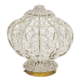 A French style beaded glass and gilt brass pendant shade