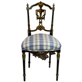 A Victorian polychrome side chair