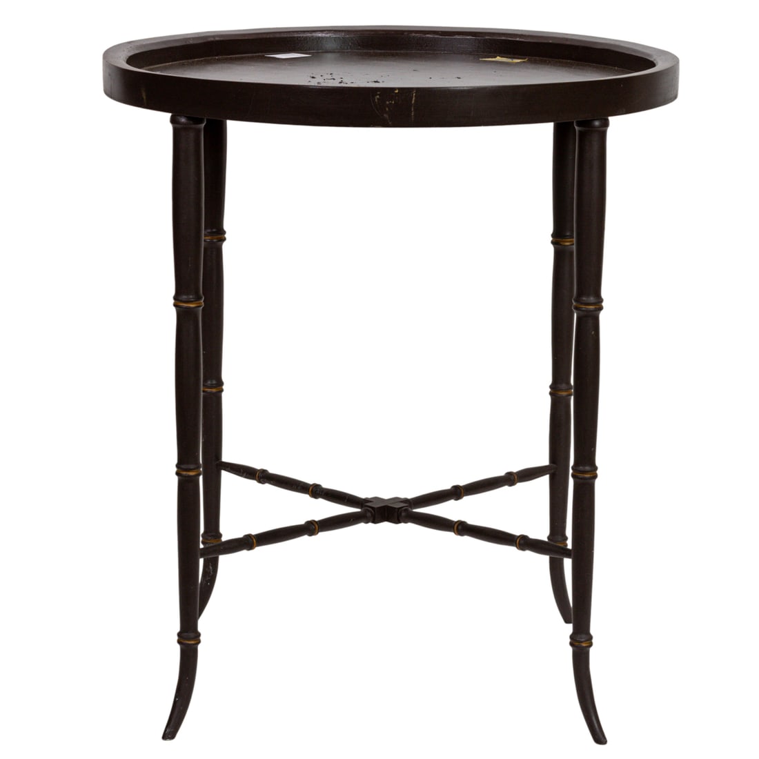 A large papier mache circular tray table (1 of 4)